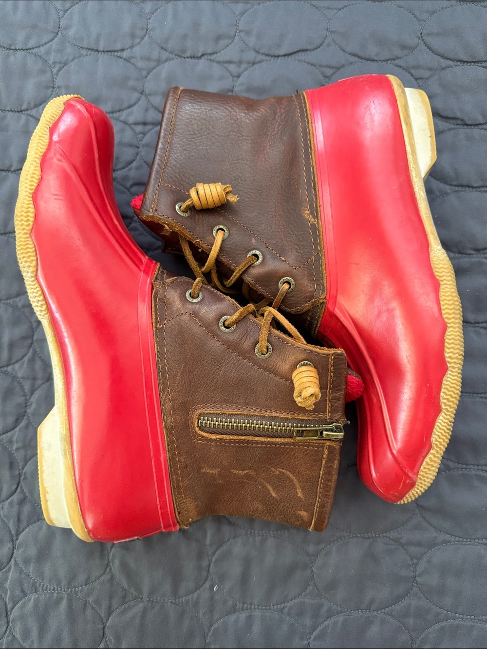 ❤️Sperry Top-Sider Saltwater Duck Boots Red Metallic - Picture 3 of 9